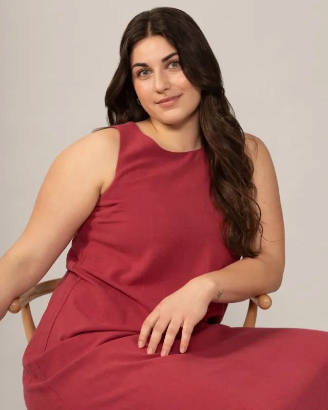 Maxi Linen Dress in Hibiscus made by From Rachel