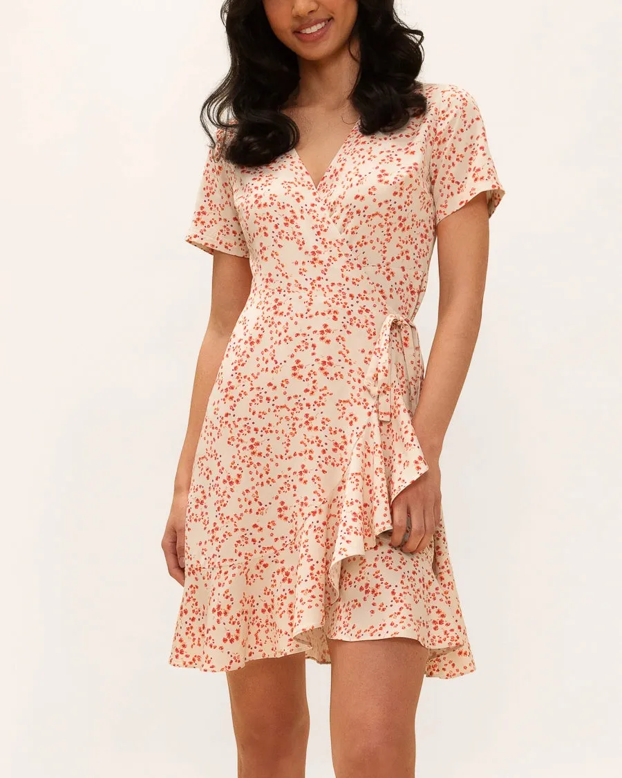 Carmen Ruffle Wrap Dress in Summer Garden sold by From Rachel product image thumbnail 3