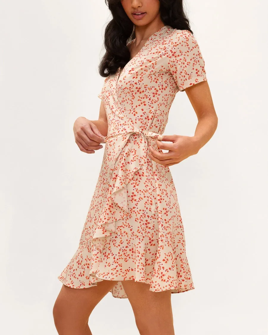 Carmen Ruffle Wrap Dress in Summer Garden sold by From Rachel product image thumbnail 2