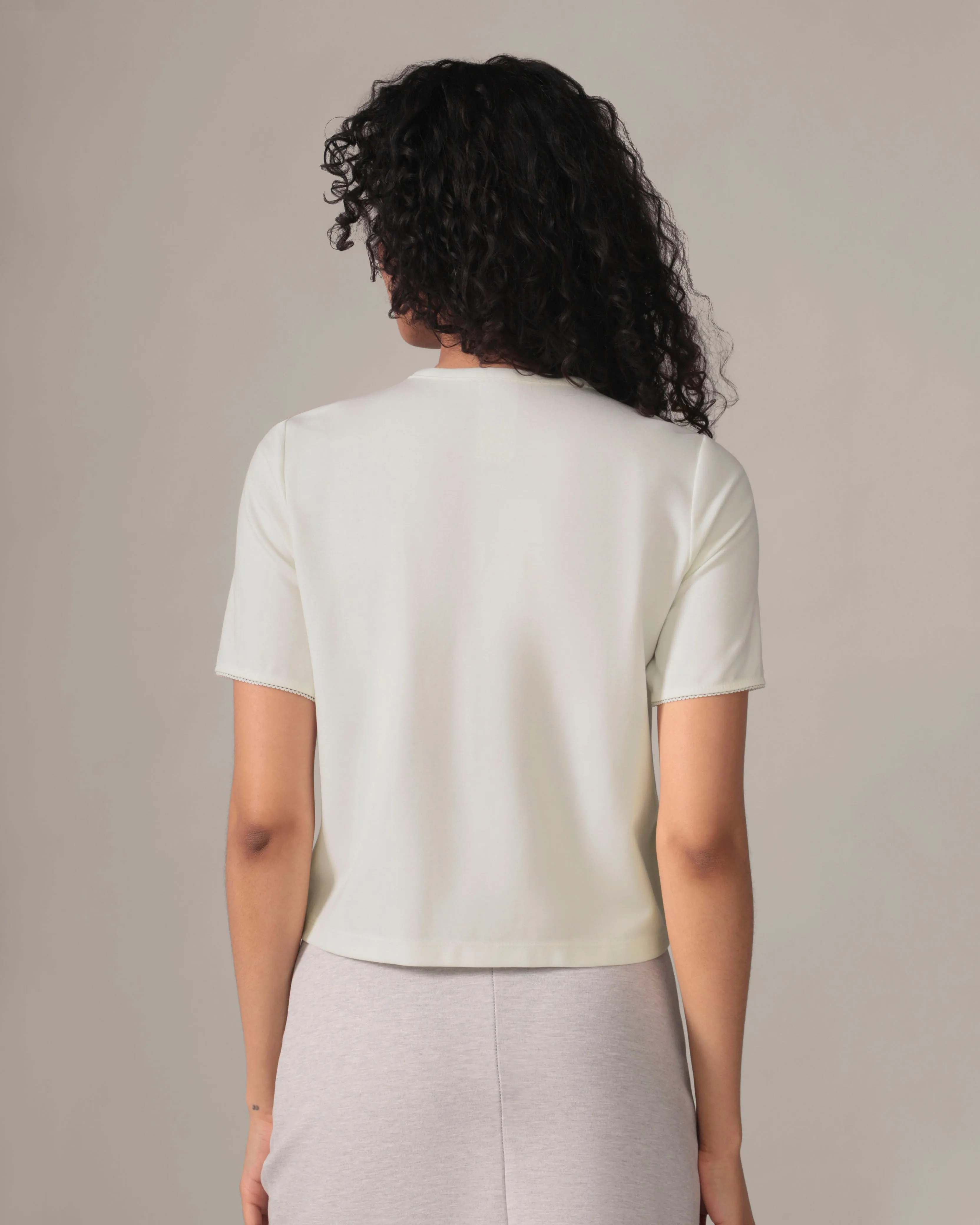 The Perfect Tee - Light Ease knit in Ivory sold by From Rachel product image thumbnail 4