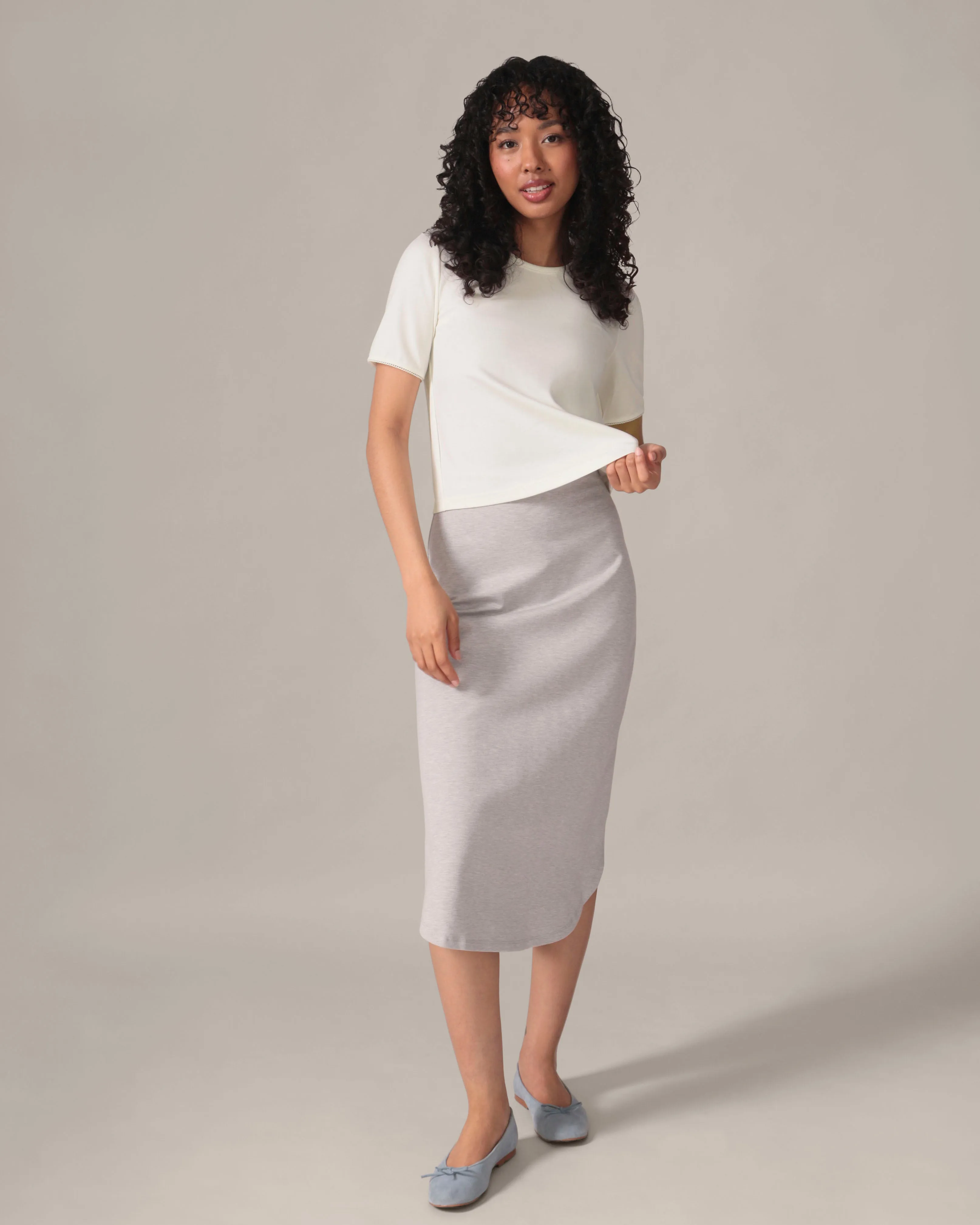 The Perfect Tee - Light Ease knit in Ivory sold by From Rachel product image thumbnail 5