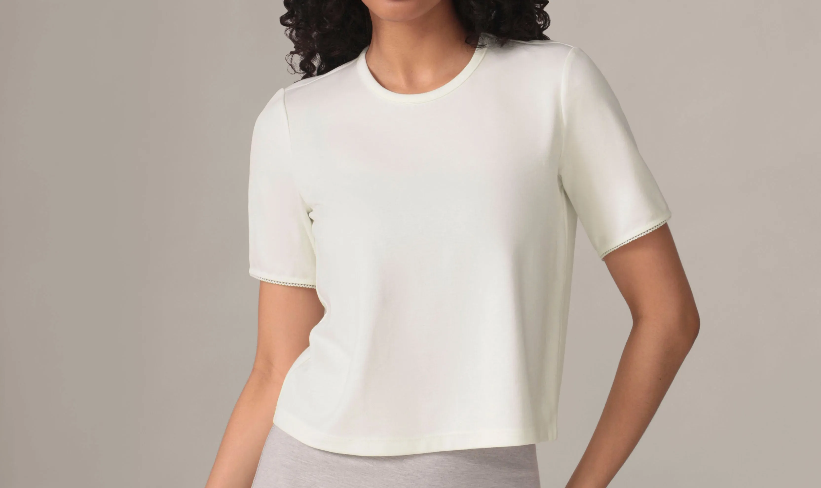 The Perfect Tee - Light Ease knit in Ivory sold by From Rachel