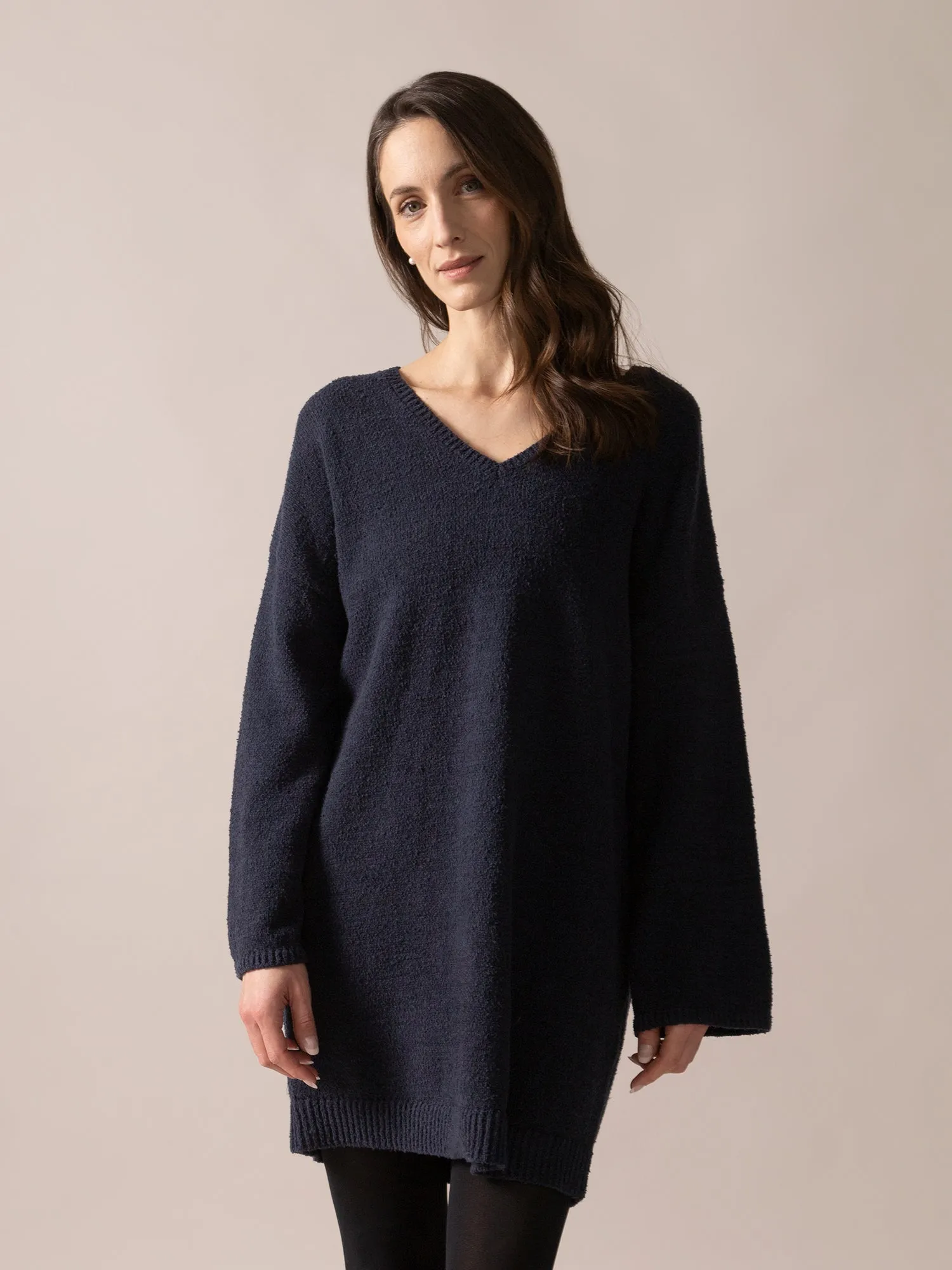 Bouclé Knit Long Sweater in Midnight Blue sold by From Rachel product image thumbnail 4