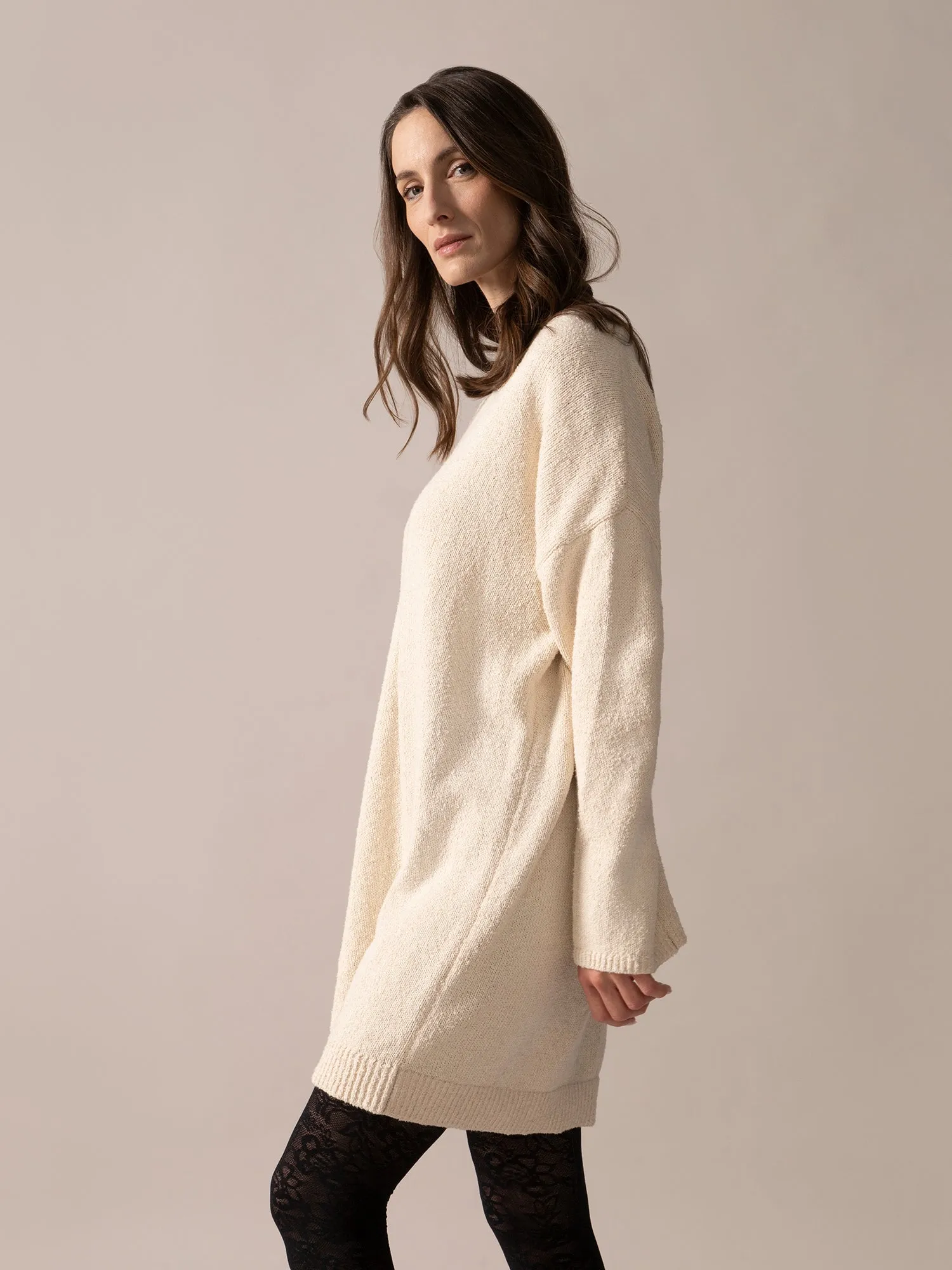 Bouclé Knit Long Sweater in Almond sold by From Rachel product image thumbnail 4