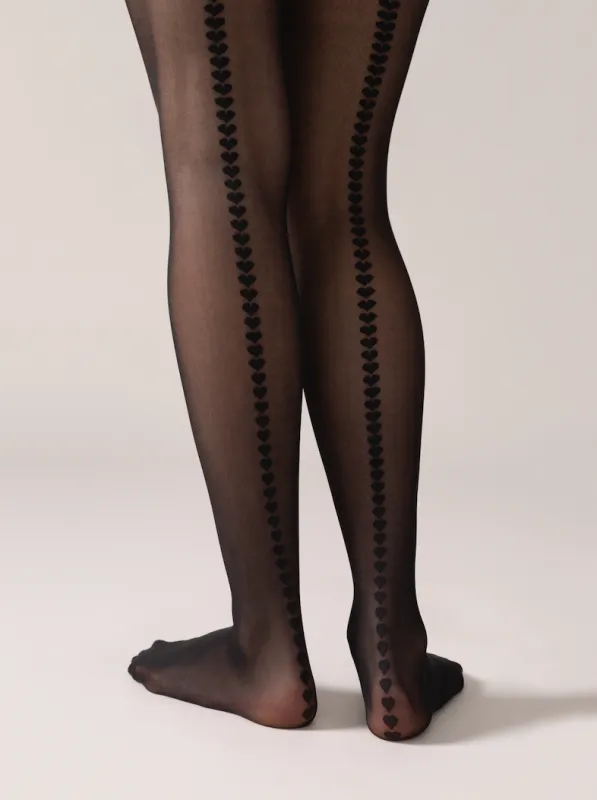 Heart Back Seam Tights made by From Rachel