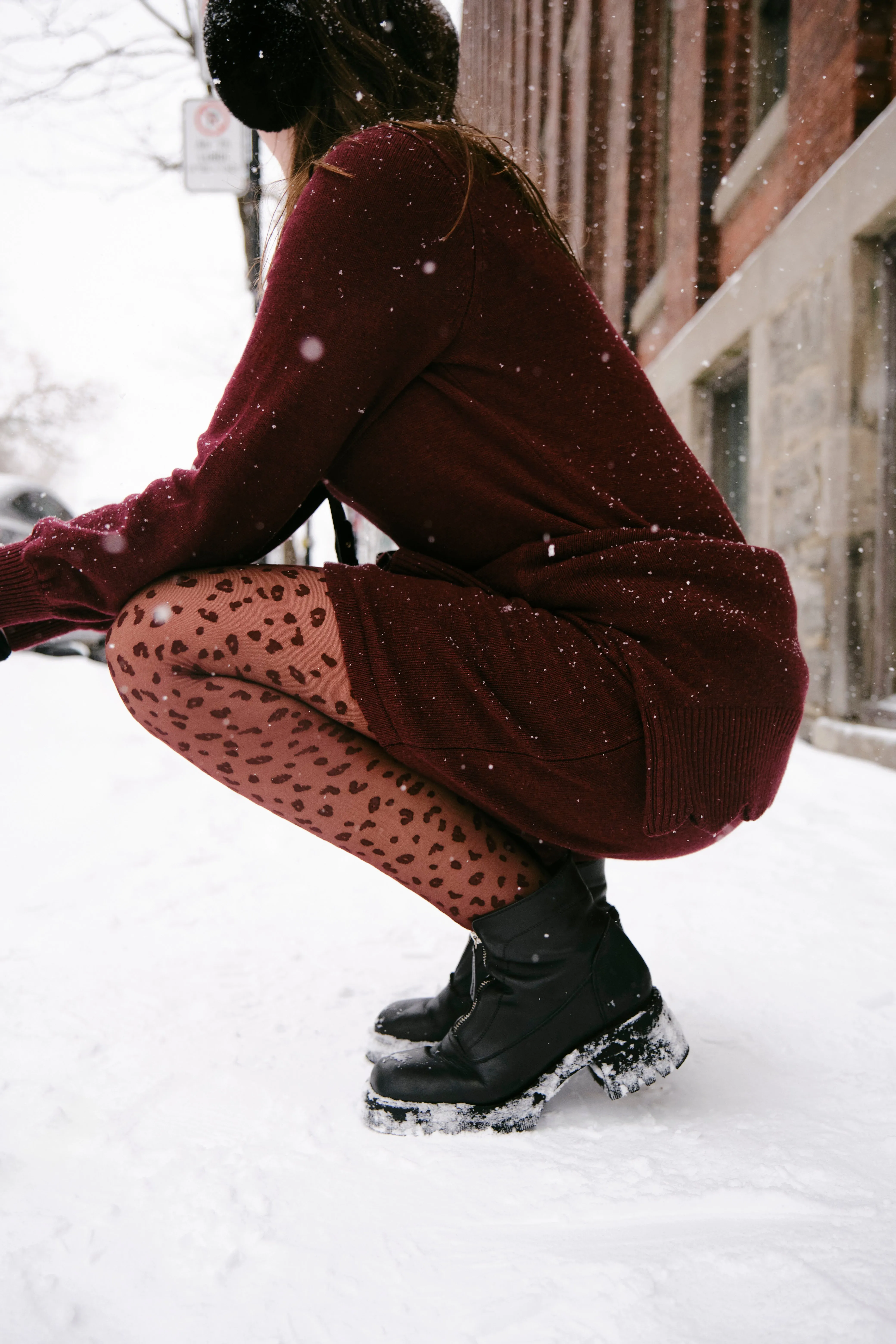 Warm Fleece Tights in Coffee sold by From Rachel product image thumbnail 3