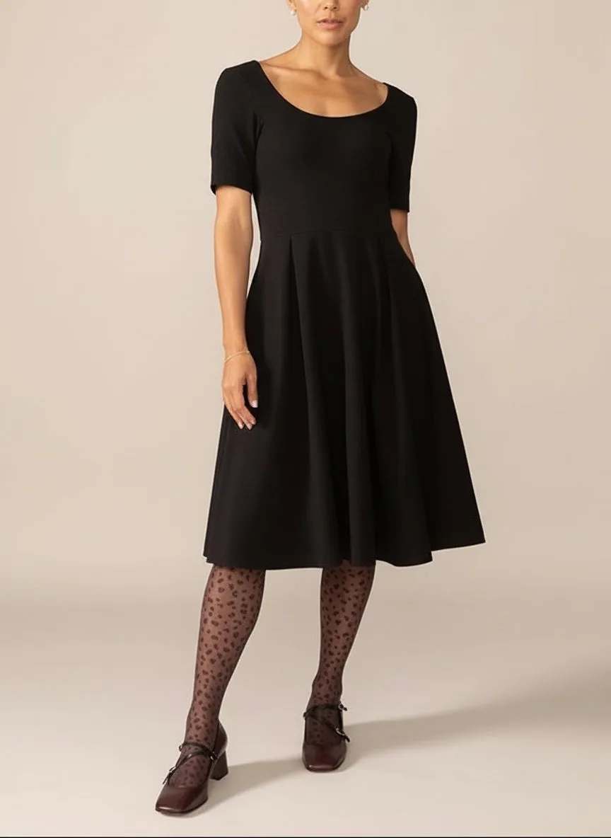 Short Sleeve Ballerina Knit Dress in Black sold by From Rachel product image thumbnail 2