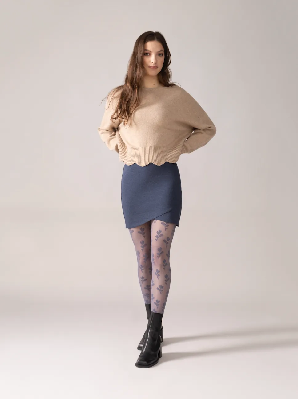Tulip Ease Knit OTK Skirt in Heather Lake sold by From Rachel product image thumbnail 4