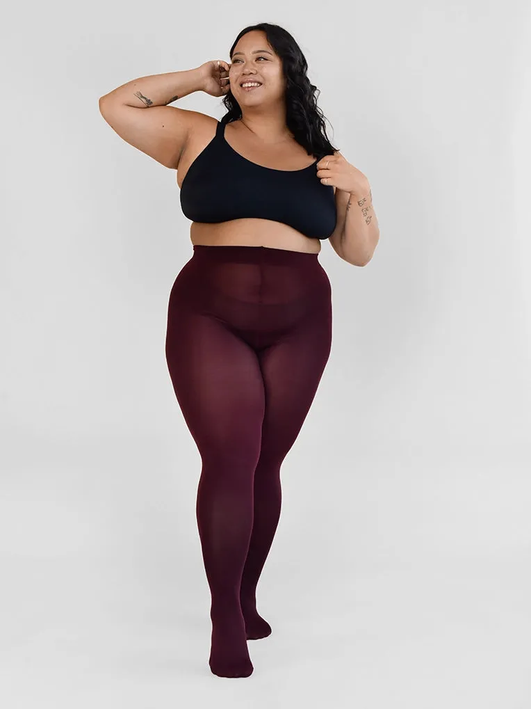 Silky Soft Tights 80D in Burgundy sold by From Rachel