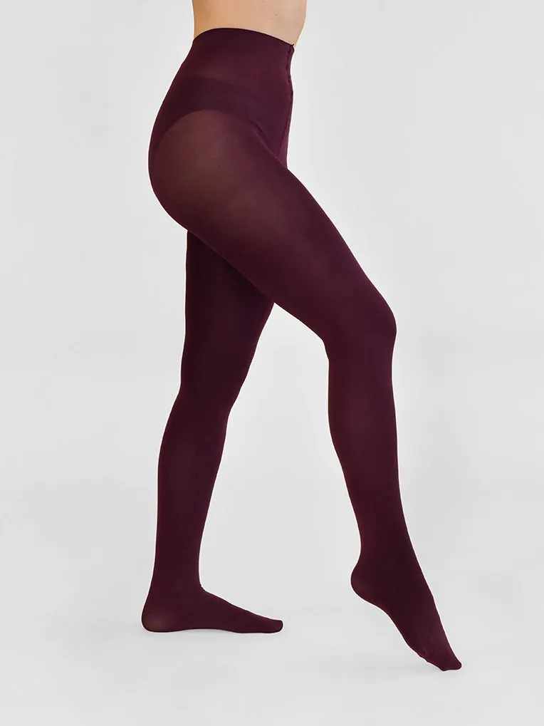 Silky Soft Tights 80D in Burgundy sold by From Rachel product image thumbnail 2