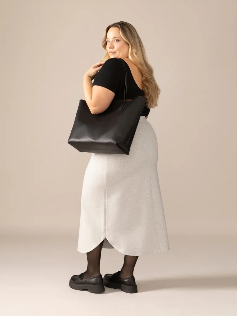Slip-On Ease Knit Jogger Skirt in Heather Grey sold by From Rachel product image thumbnail 4