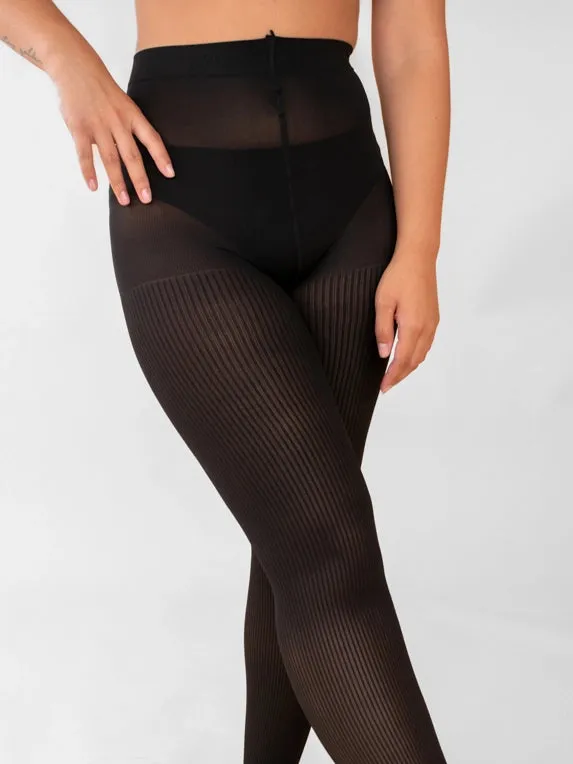Classic Ribbed Tights 60D in Black sold by From Rachel product image thumbnail 4