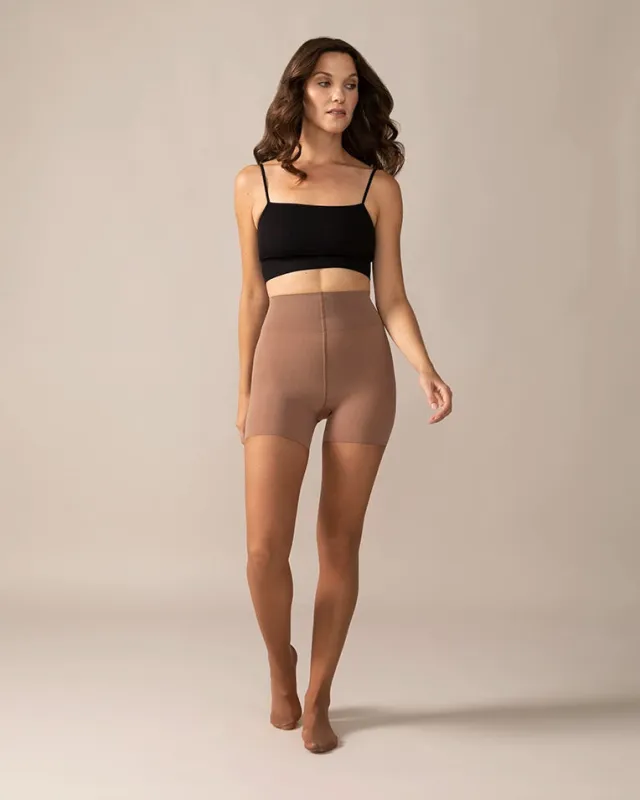 Sheer Shaping Tights 30D in Coffee made by From Rachel