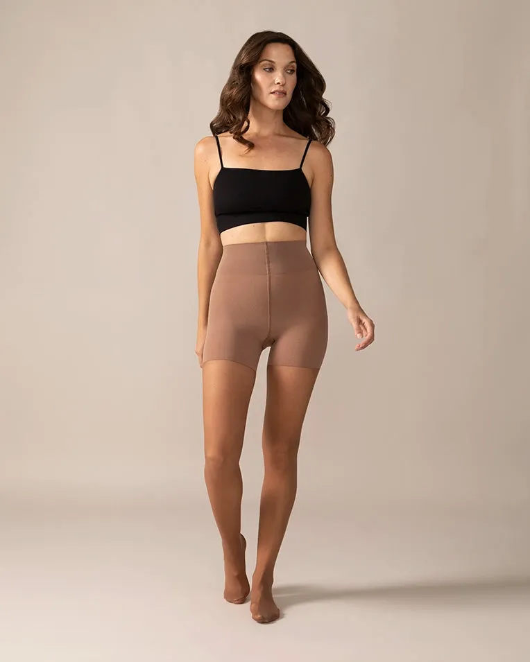 Sheer Shaping Tights 30D in Coffee sold by From Rachel