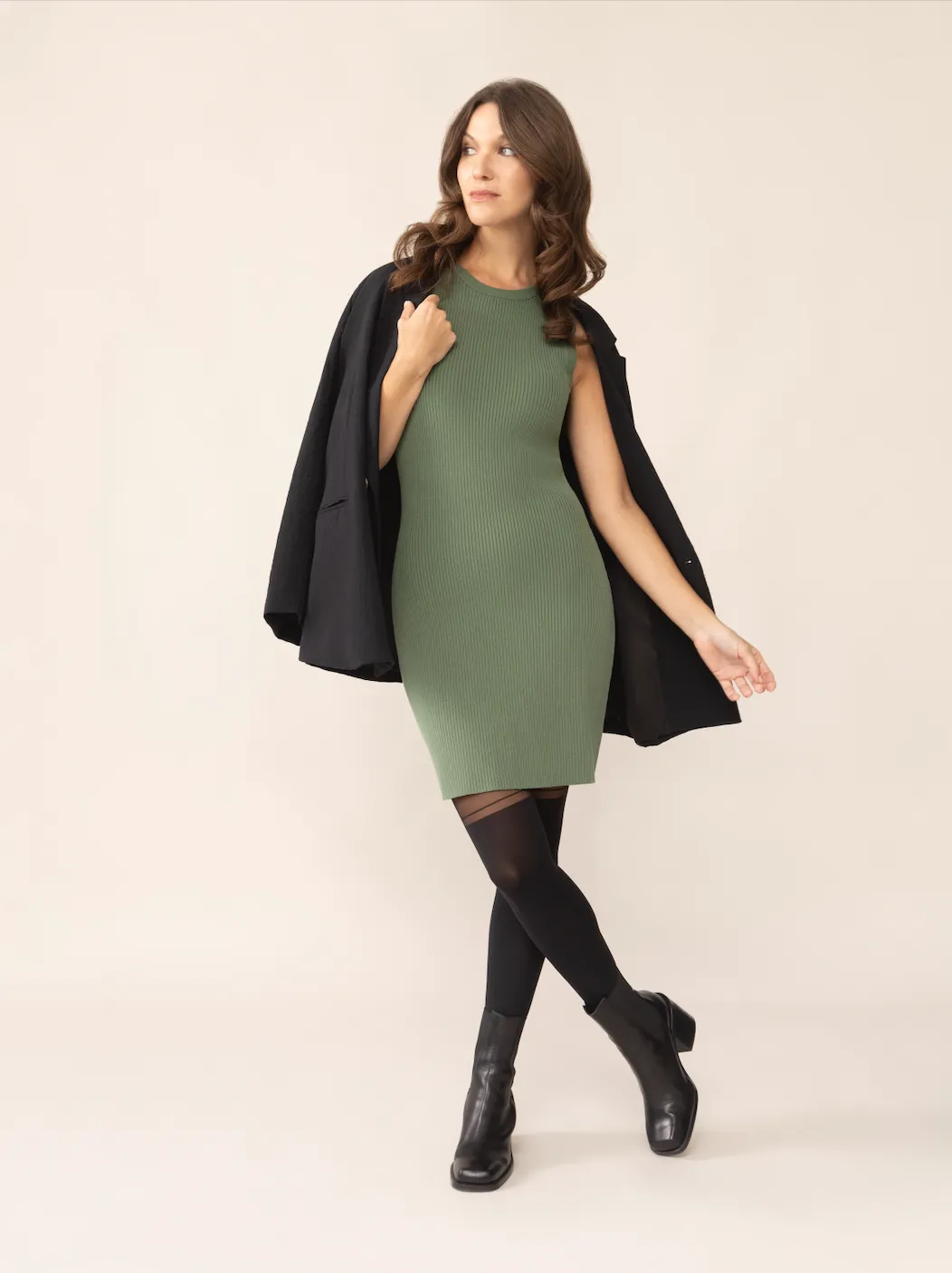 Taylor Sleeveless Sweater Dress in Green sold by From Rachel