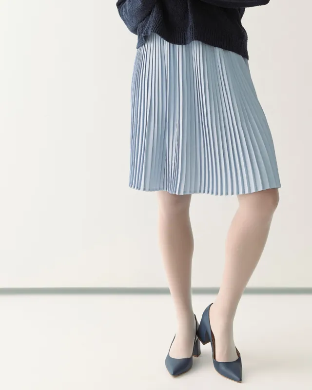 Knee-Length Pleated Skirt In Pastel Blue made by From Rachel