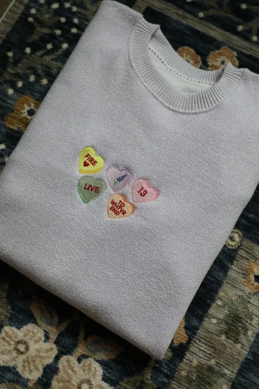 Limited Edition Candy Hearts Crewneck made by Mojo Provo