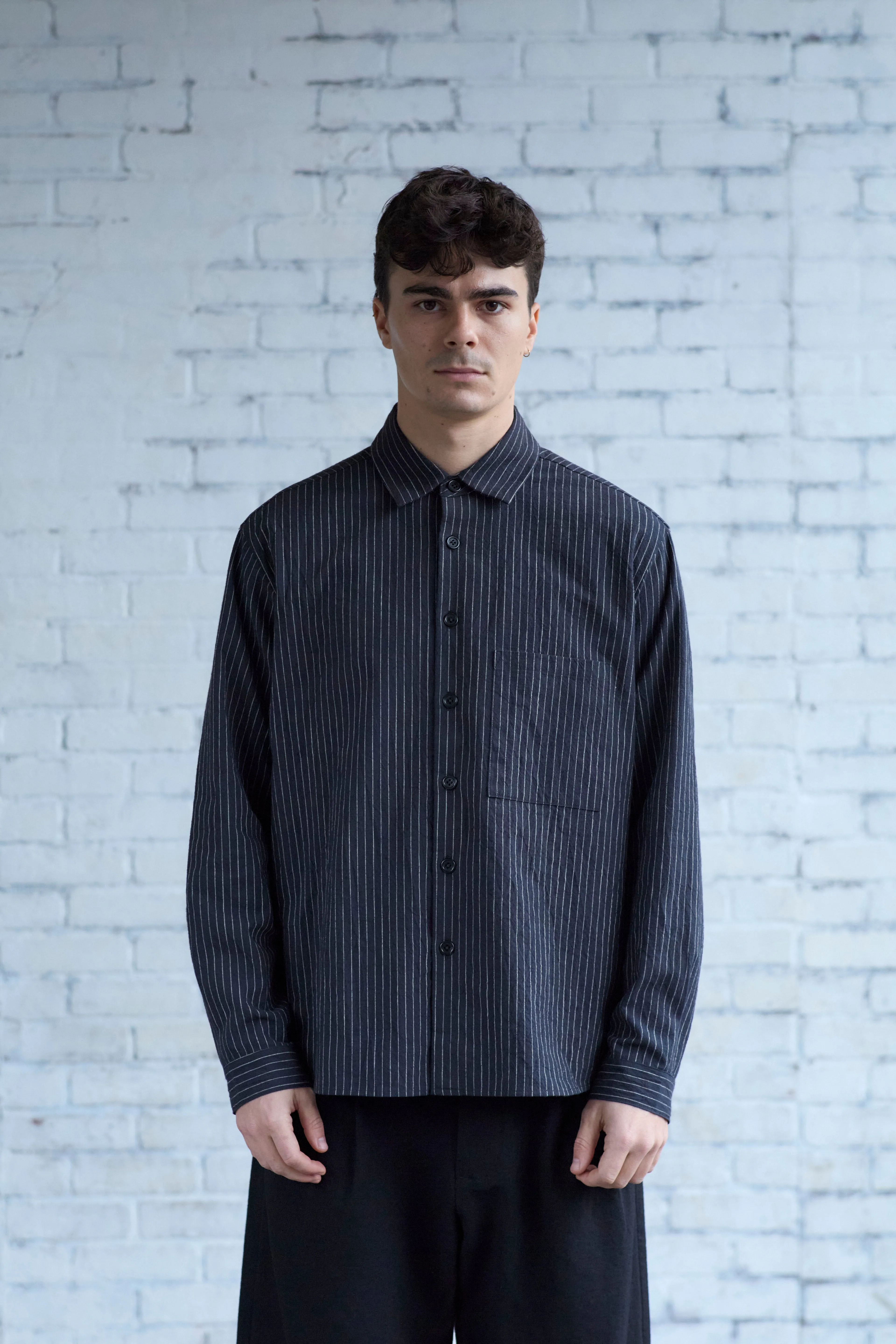 Dress Shirt in Striped Cotton Slub sold by Of Nothing product image thumbnail 4