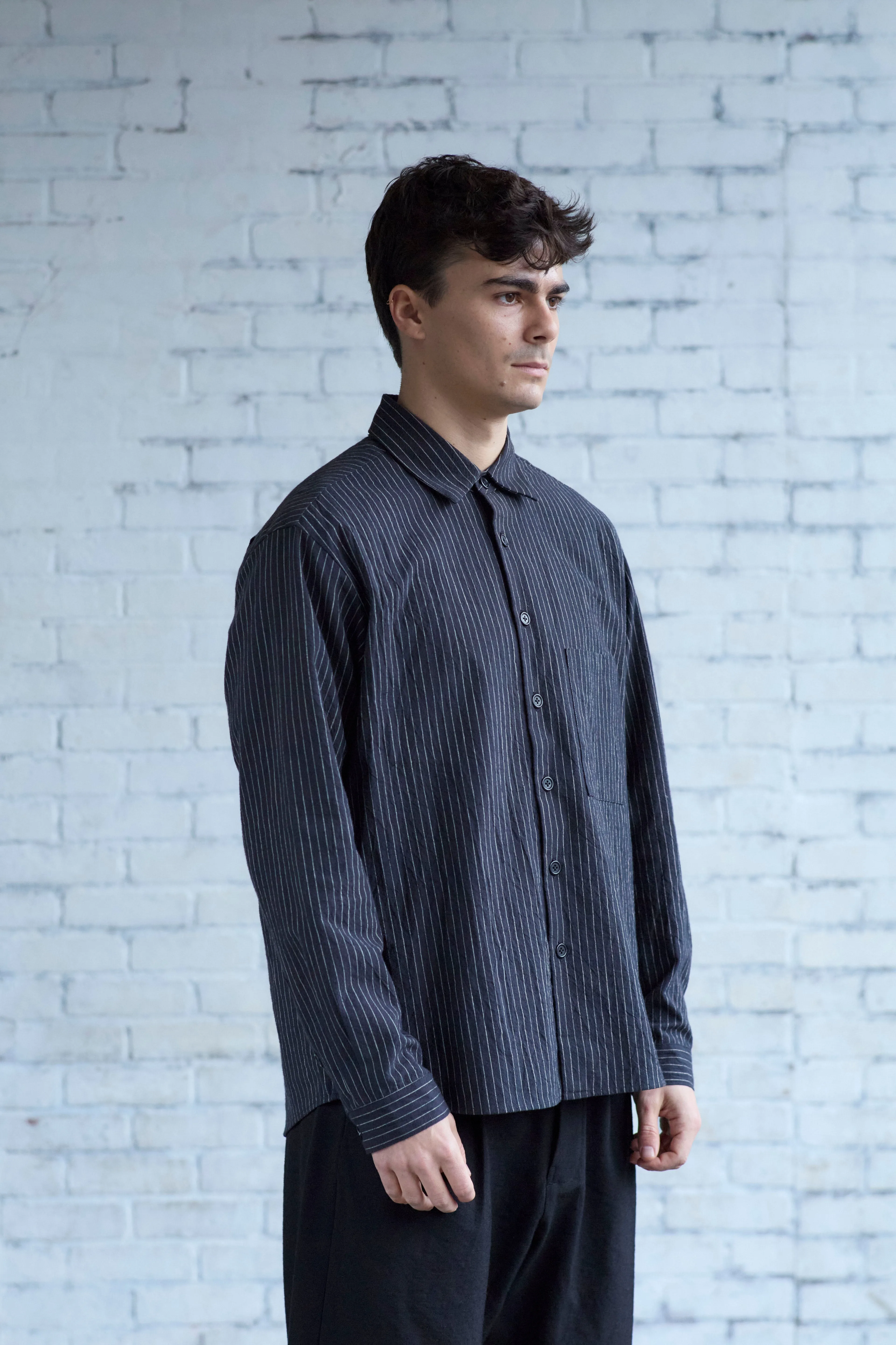 Dress Shirt in Striped Cotton Slub sold by Of Nothing product image thumbnail 5