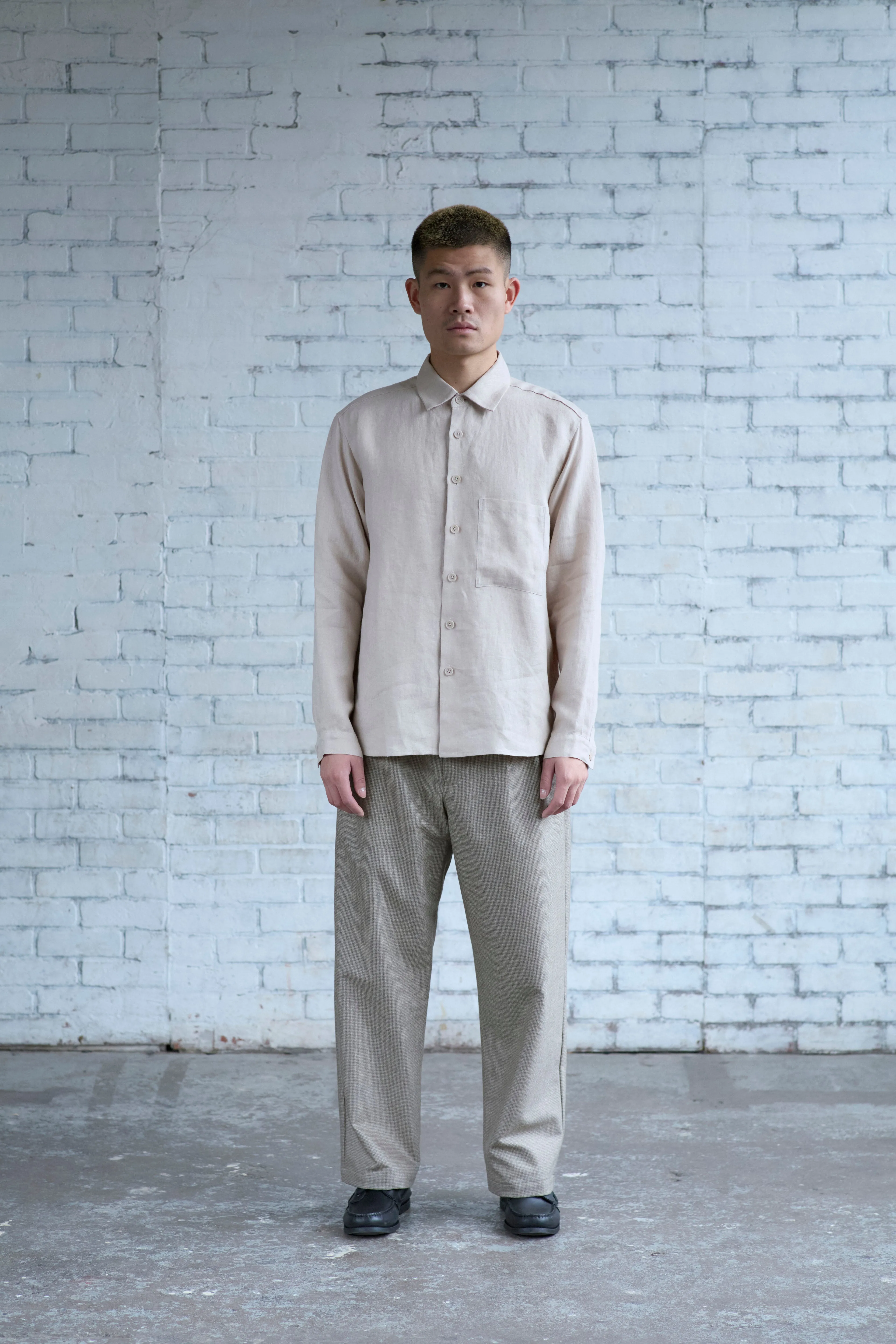 Dress Shirt in Bone Linen Twill sold by Of Nothing product image thumbnail 2