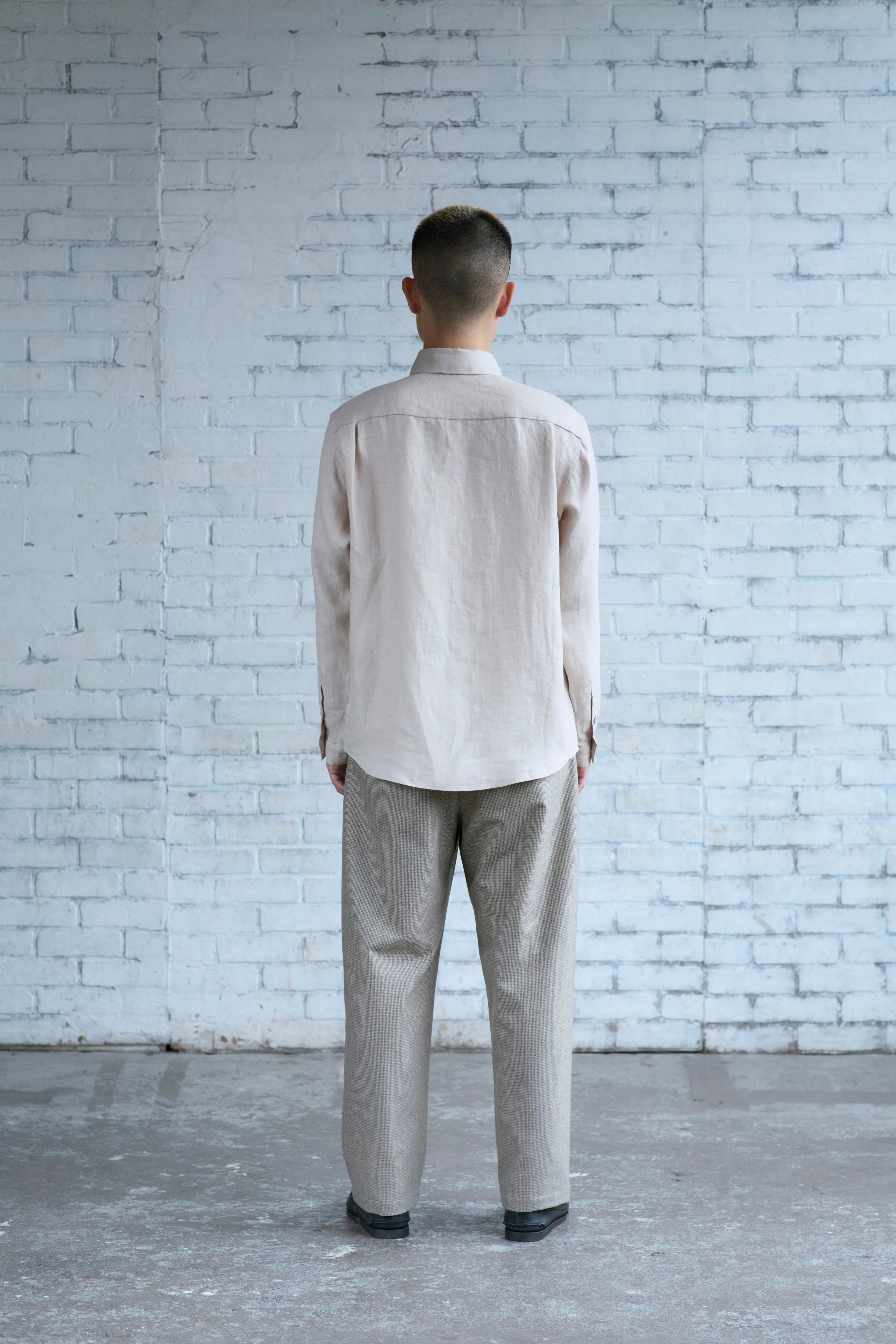 Dress Shirt in Bone Linen Twill sold by Of Nothing product image thumbnail 3