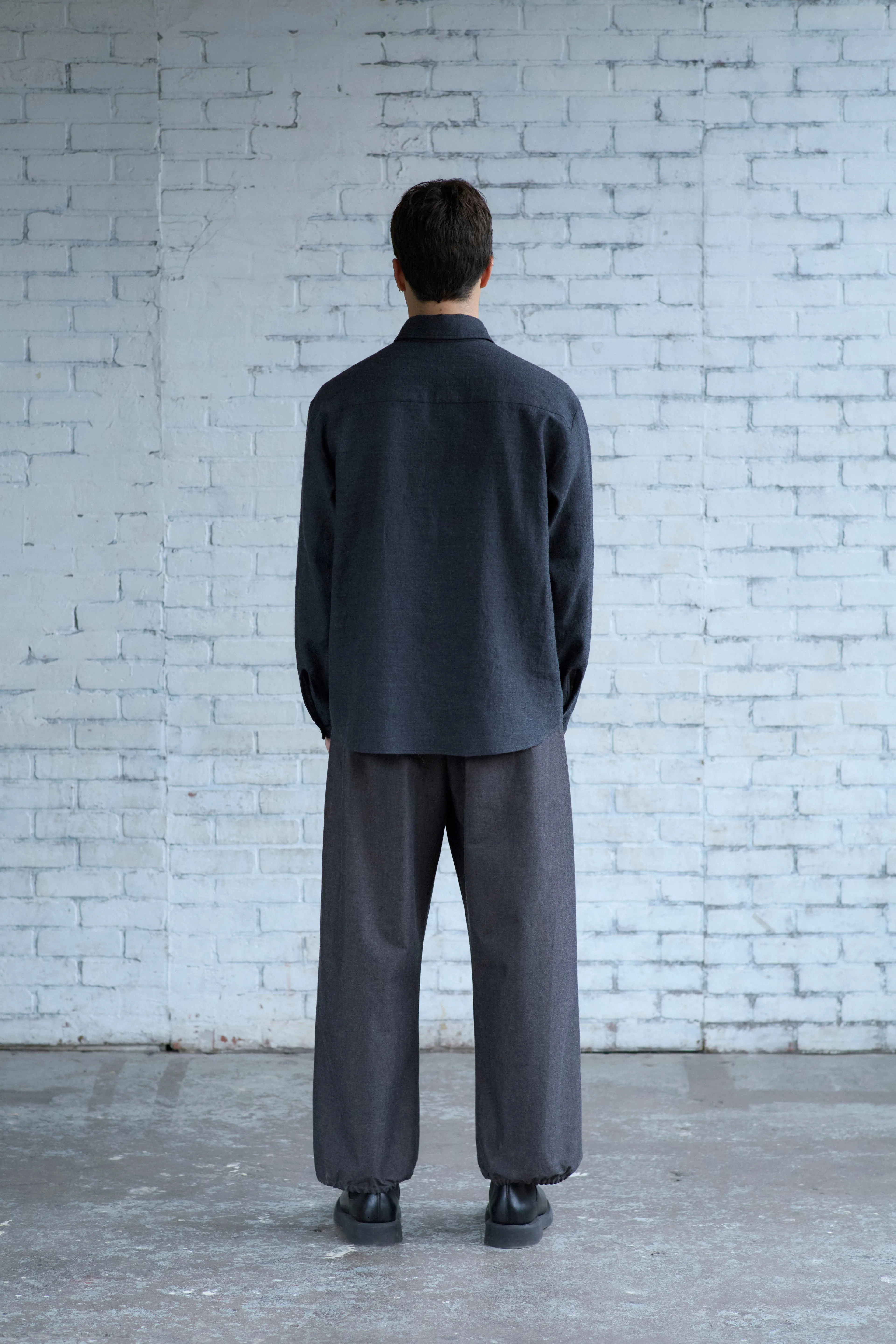 Tent Shirt in Charcoal Wool / Linen sold by Of Nothing product image thumbnail 3