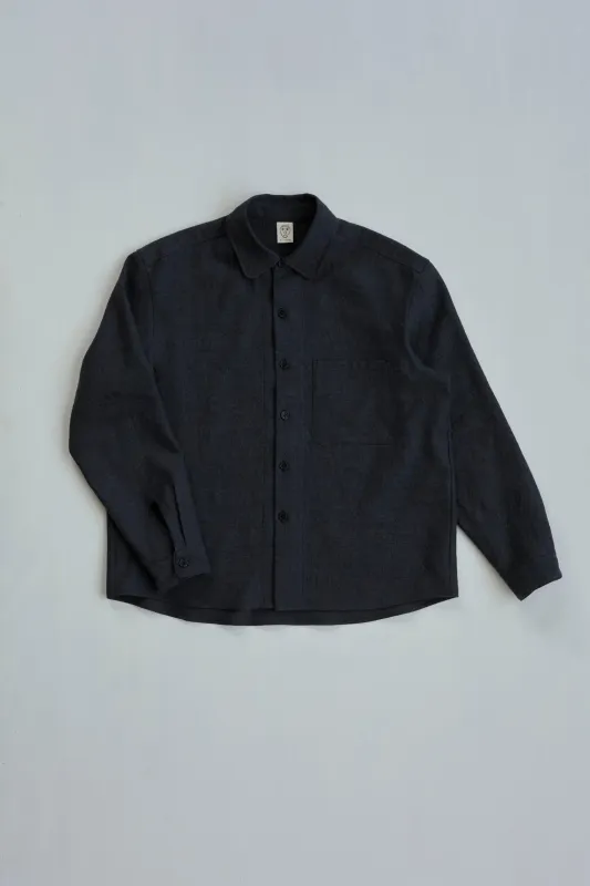 Tent Shirt in Charcoal Wool / Linen sold by Of Nothing