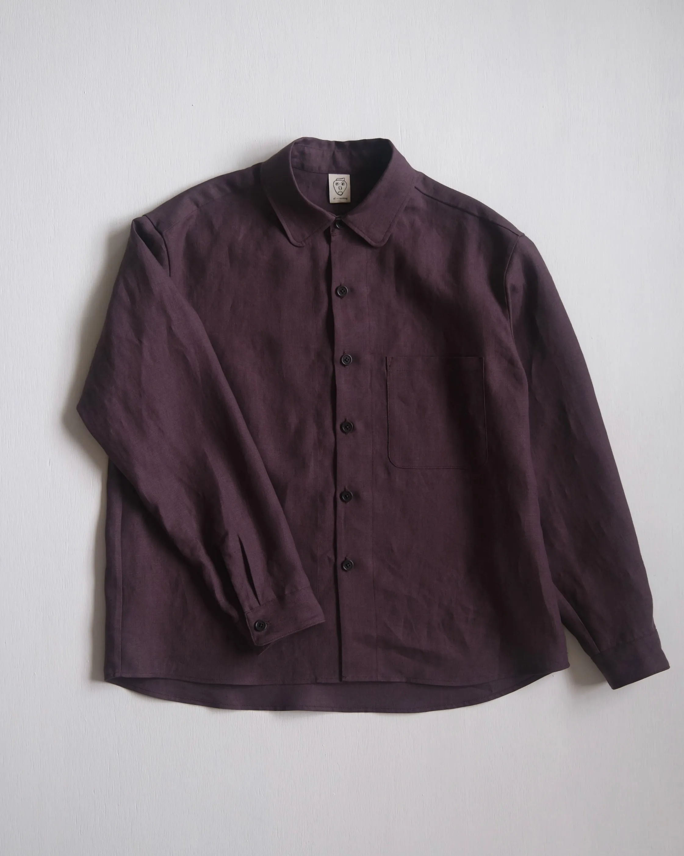 Tent Shirt in Aubergine Linen sold by Of Nothing