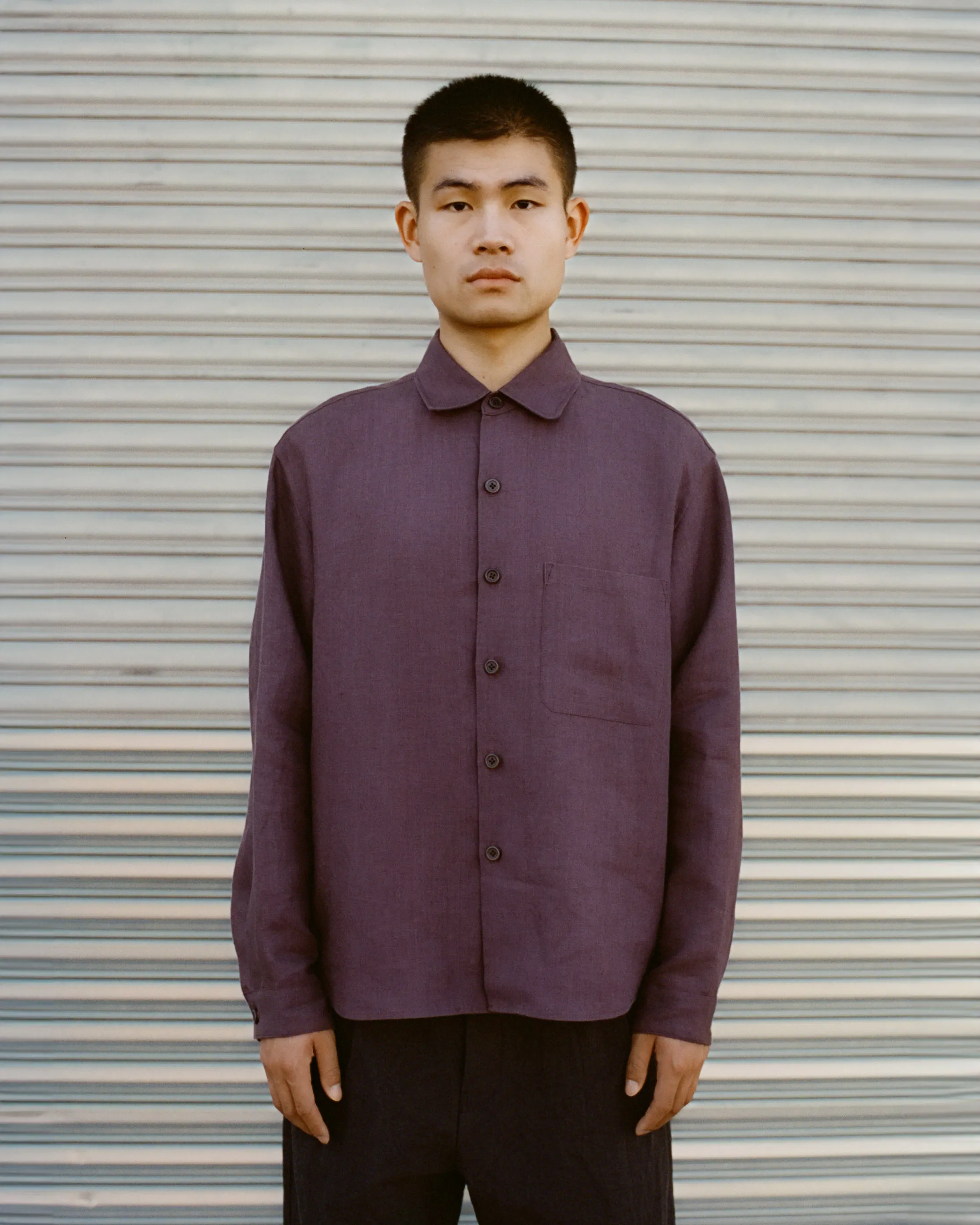 Tent Shirt in Aubergine Linen sold by Of Nothing product image thumbnail 2