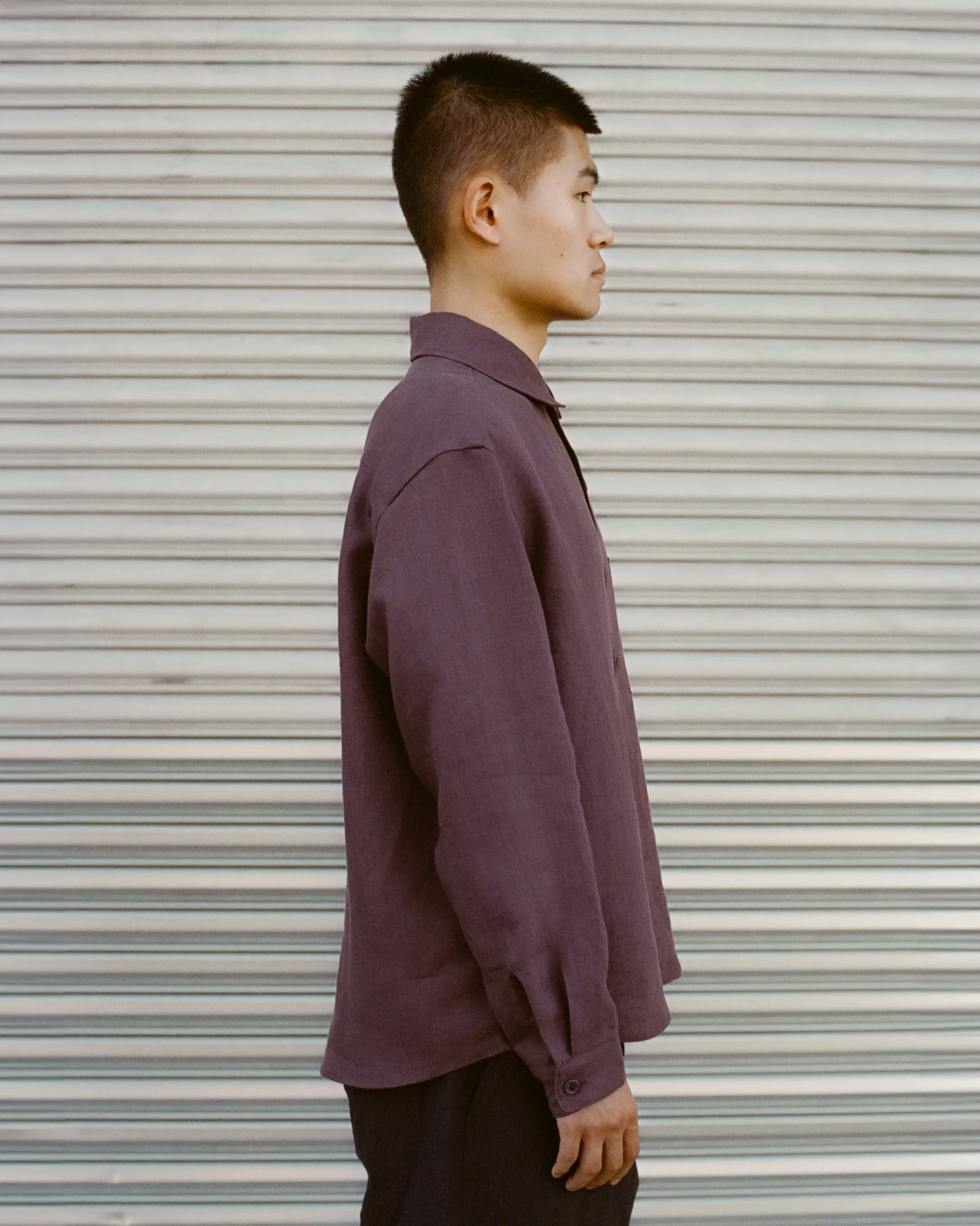 Tent Shirt in Aubergine Linen sold by Of Nothing product image thumbnail 4