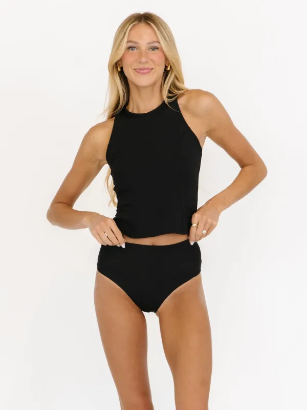 Black Racer-Back Tankini Top sold by Lime Ricki