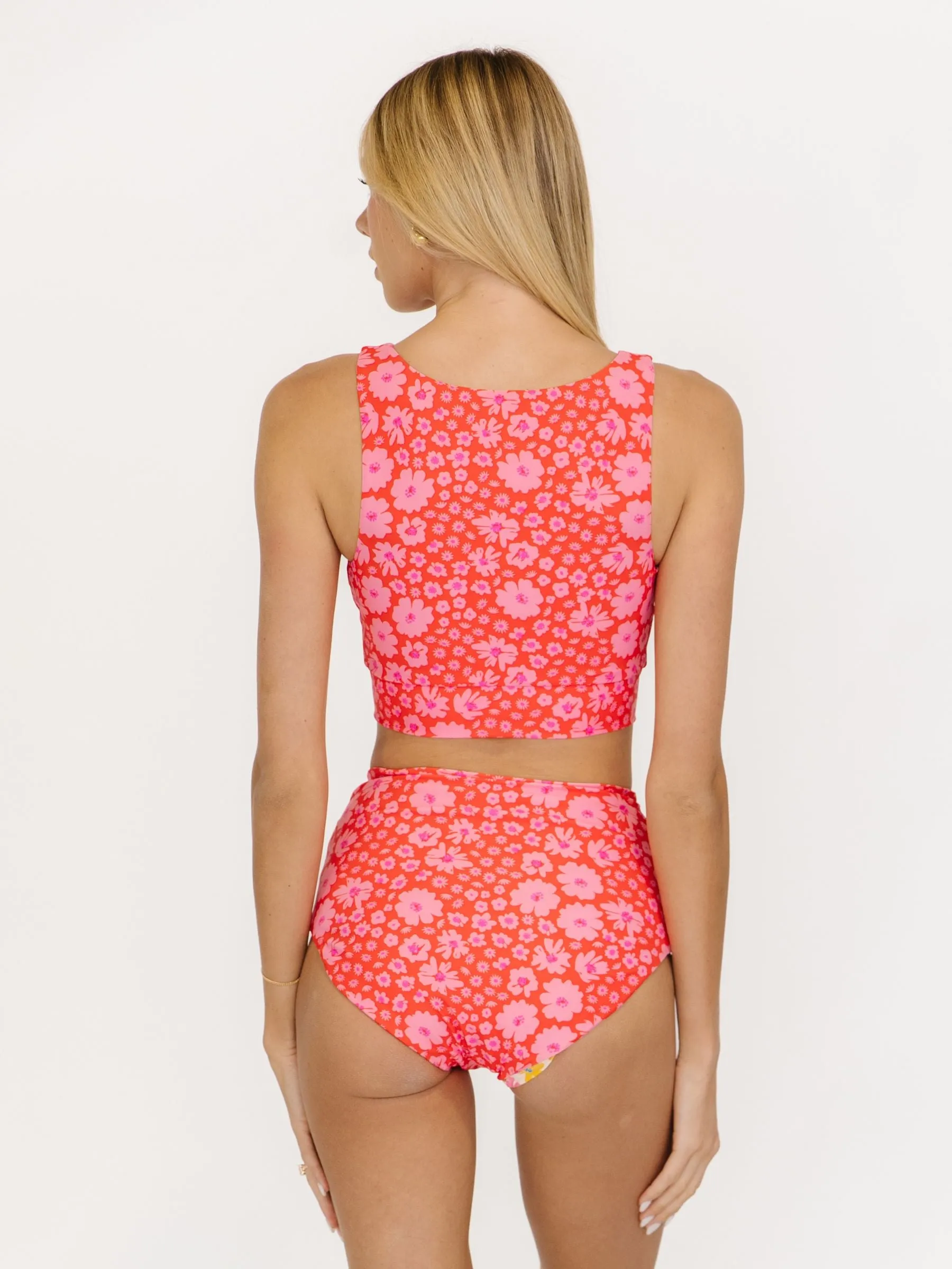 Scattered Floral Knotted Crop Top sold by Lime Ricki product image thumbnail 4