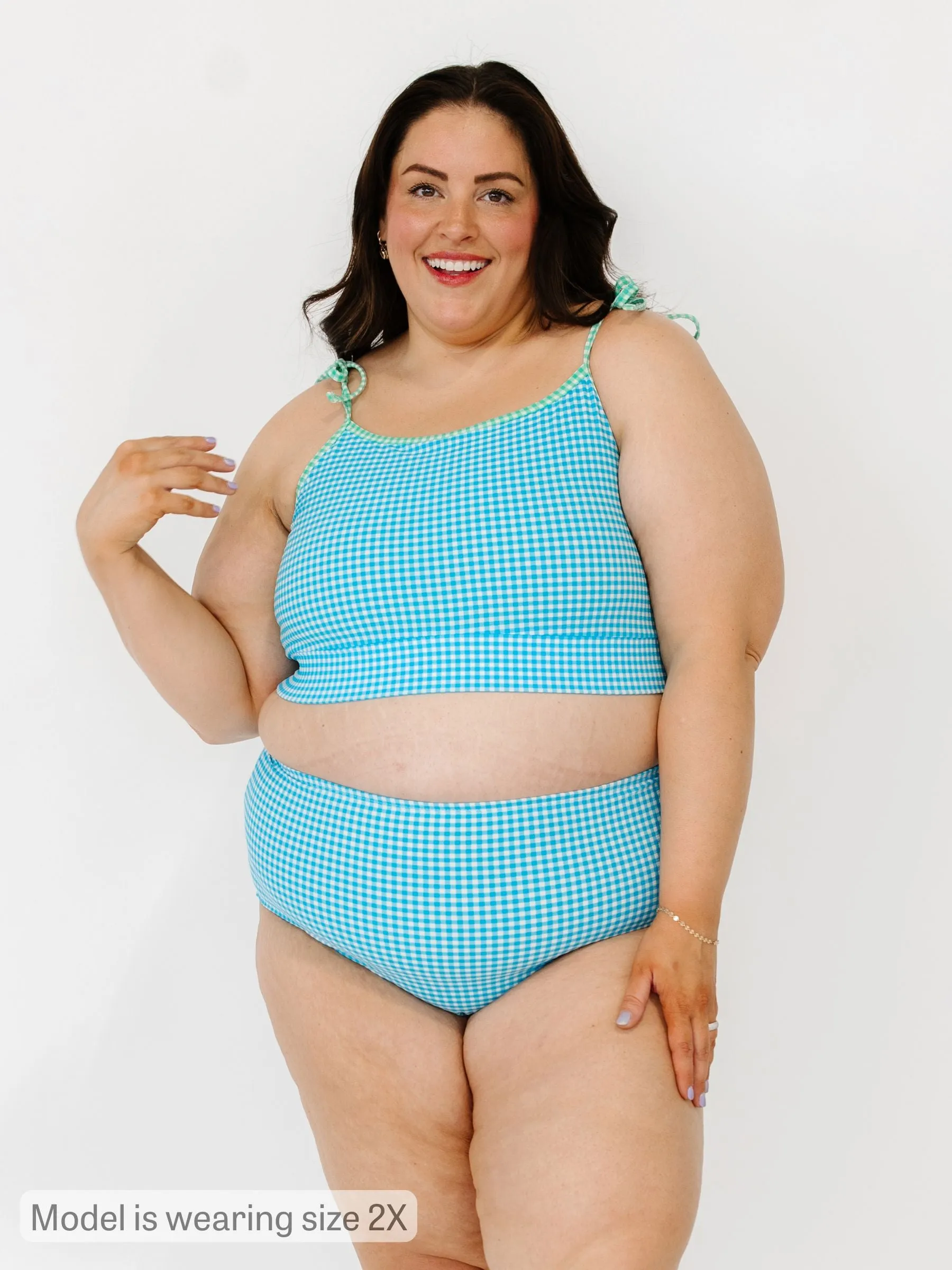 Blue Seersucker High-Waist Bottom sold by Lime Ricki product image thumbnail 4