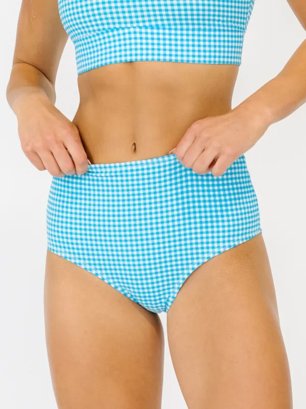 Blue Seersucker High-Waist Bottom sold by Lime Ricki