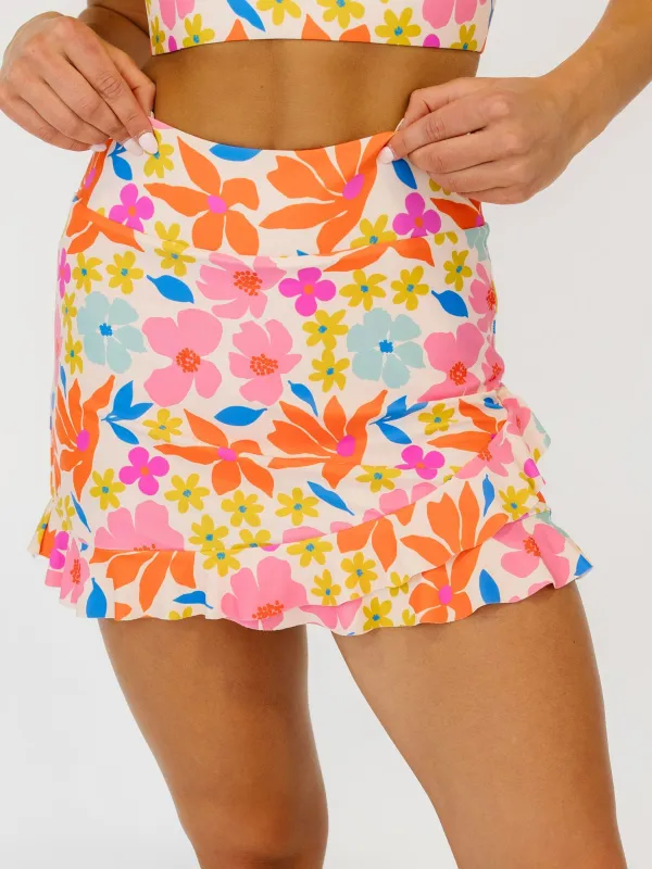 Artsy Floral Ruffle Skirt w/ Bottoms sold by Lime Ricki