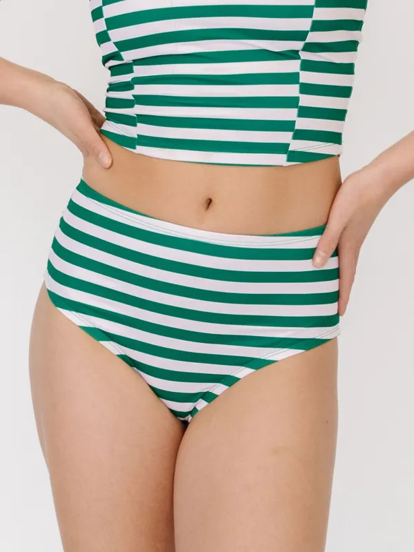 Emerald Stripe High-Waist Bottom sold by Lime Ricki