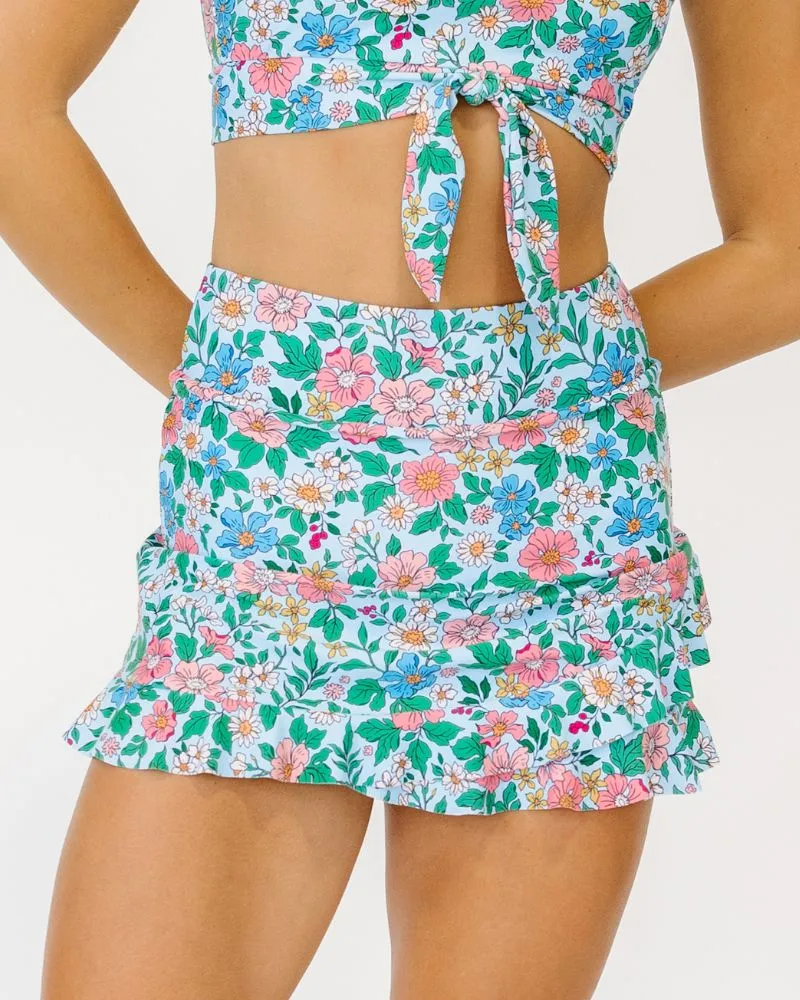 Trellis Floral Ruffle Skirt w/ Bottoms sold by Lime Ricki