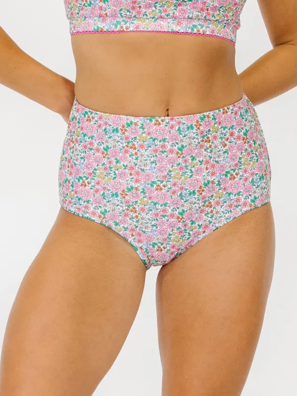 Whimsy Floral / Trellis Floral Reversible Ultra High-Waist Bottom sold by Lime Ricki