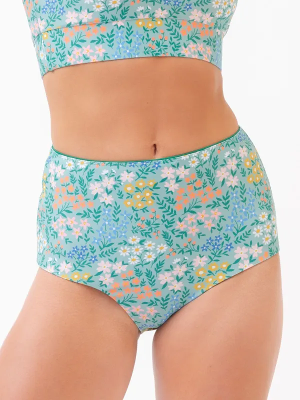 Little Meadow / Emerald Reversible Ultra High-Waist Bottom sold by Lime Ricki