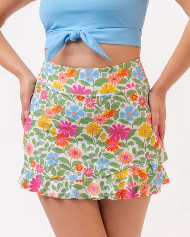 Breezy Floral Ultra High-Waist Skirt w/ Bottoms sold by Lime Ricki