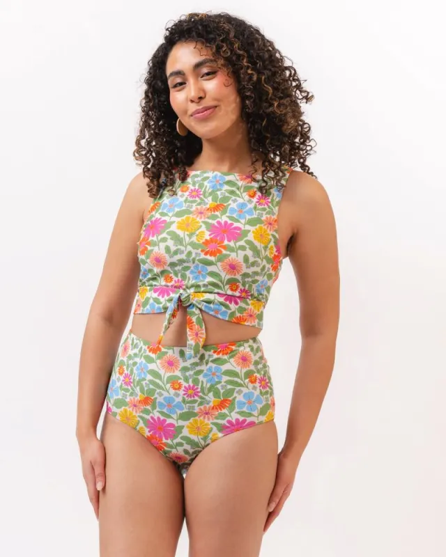 Breezy Floral Knotted Crop Top made by Lime Ricki