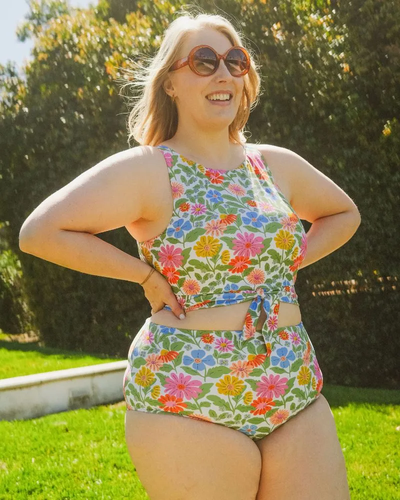 Breezy Floral Knotted Crop Top sold by Lime Ricki product image thumbnail 3