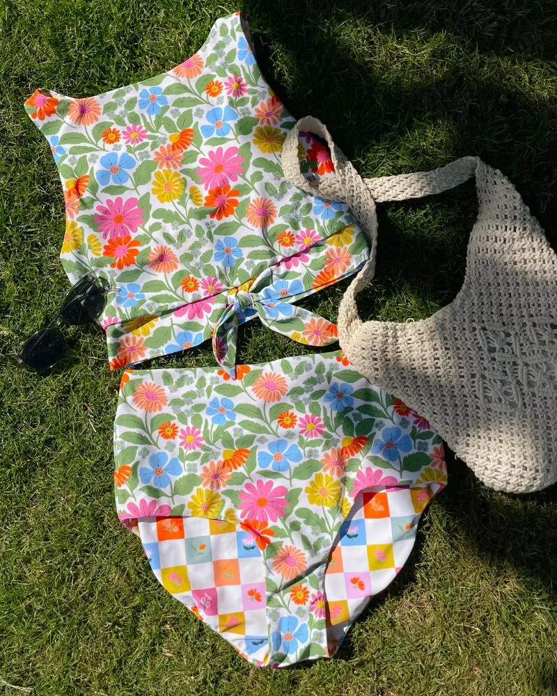 Breezy Floral Knotted Crop Top sold by Lime Ricki product image thumbnail 2