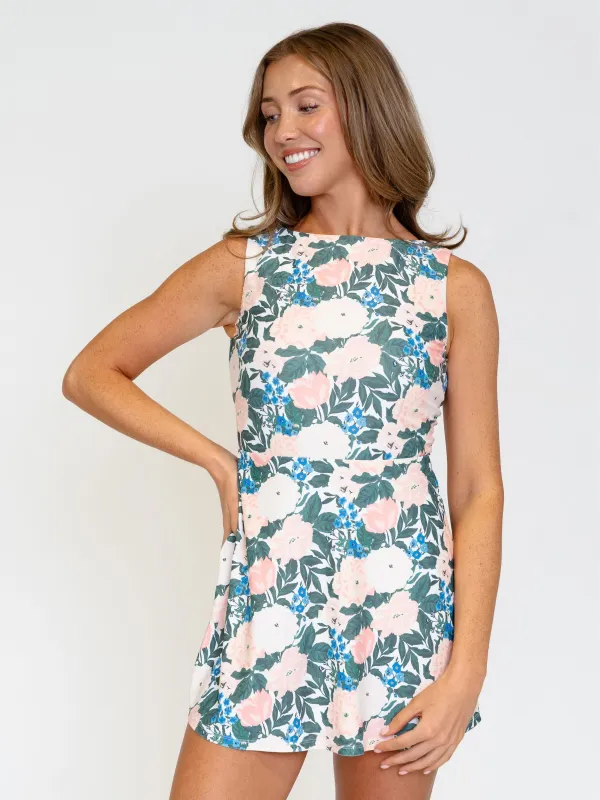 Bouquet Boat-Neck Swim Dress made by Lime Ricki