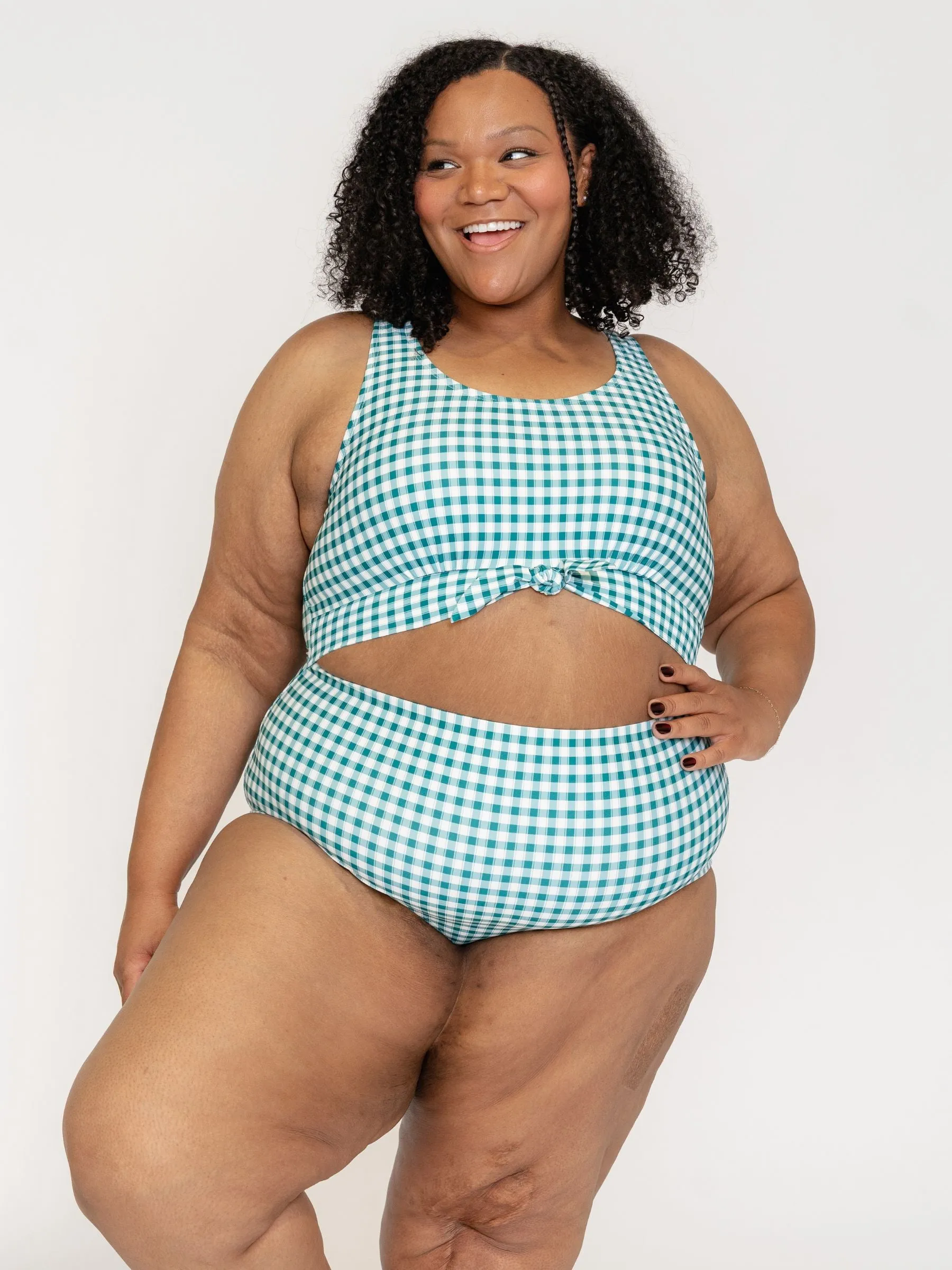 Juniper Gingham Knotted One-Piece sold by Lime Ricki product image thumbnail 4