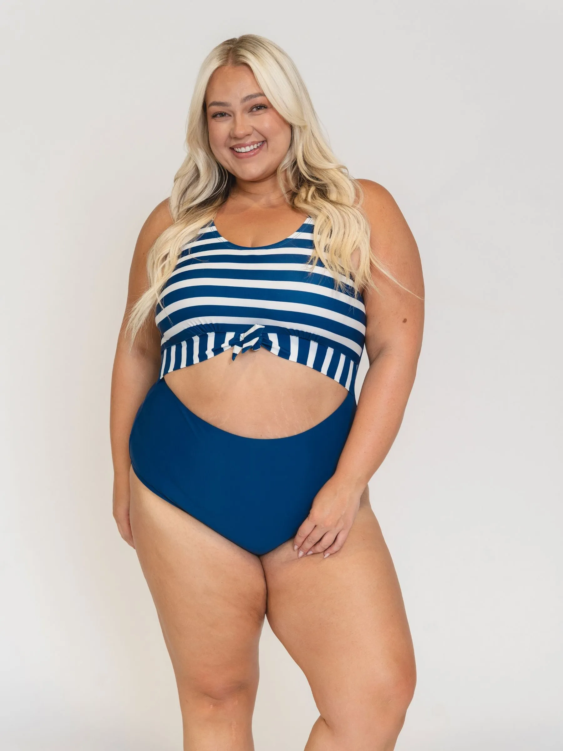 Navy Stripe Knotted One-Piece sold by Lime Ricki product image thumbnail 4