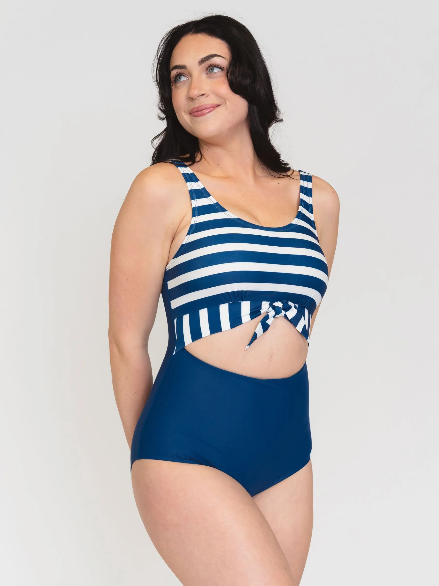 Navy Stripe Knotted One-Piece sold by Lime Ricki product image thumbnail 2