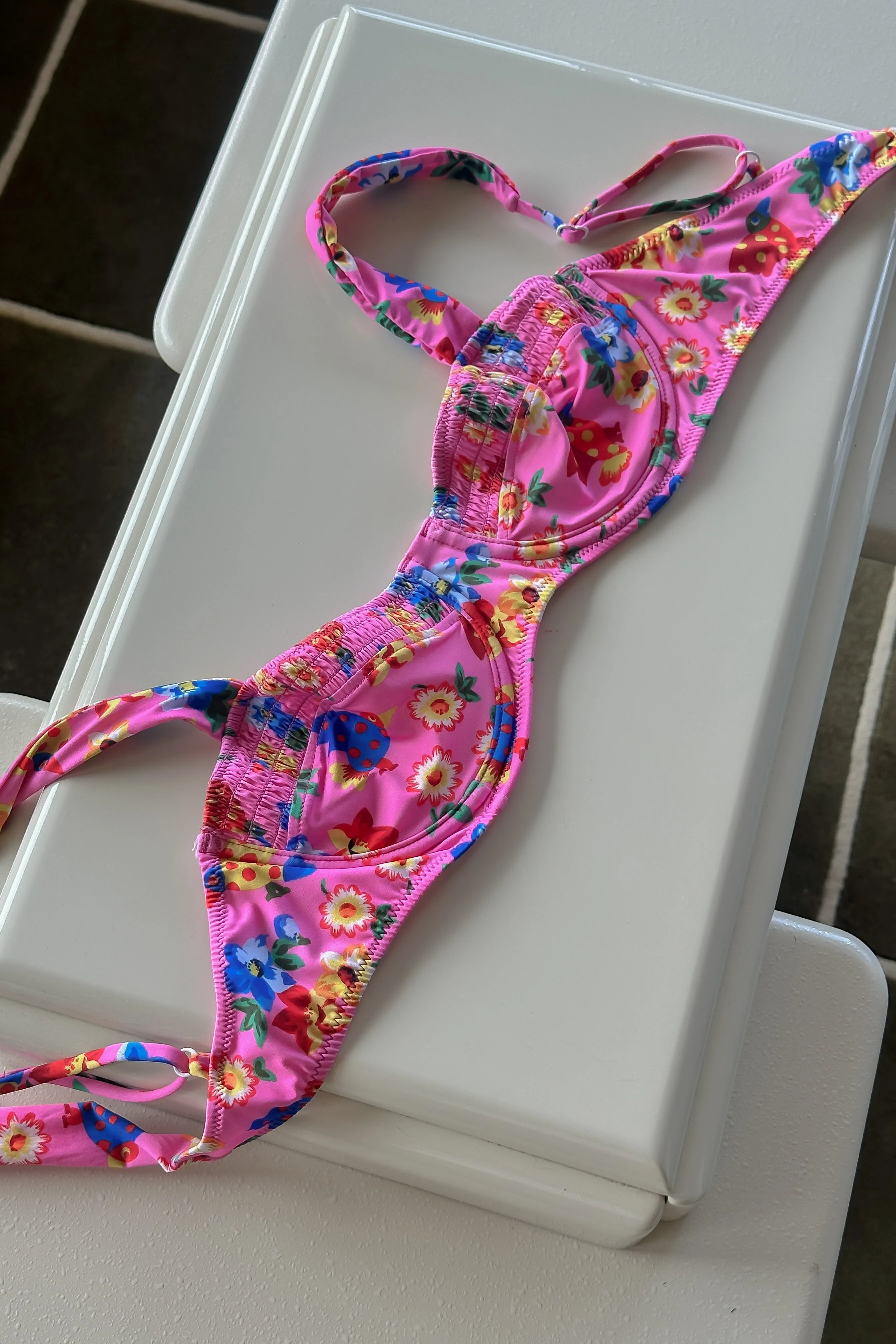 Rae Balconette top Pink Plumeria sold by Tea You product image thumbnail 3