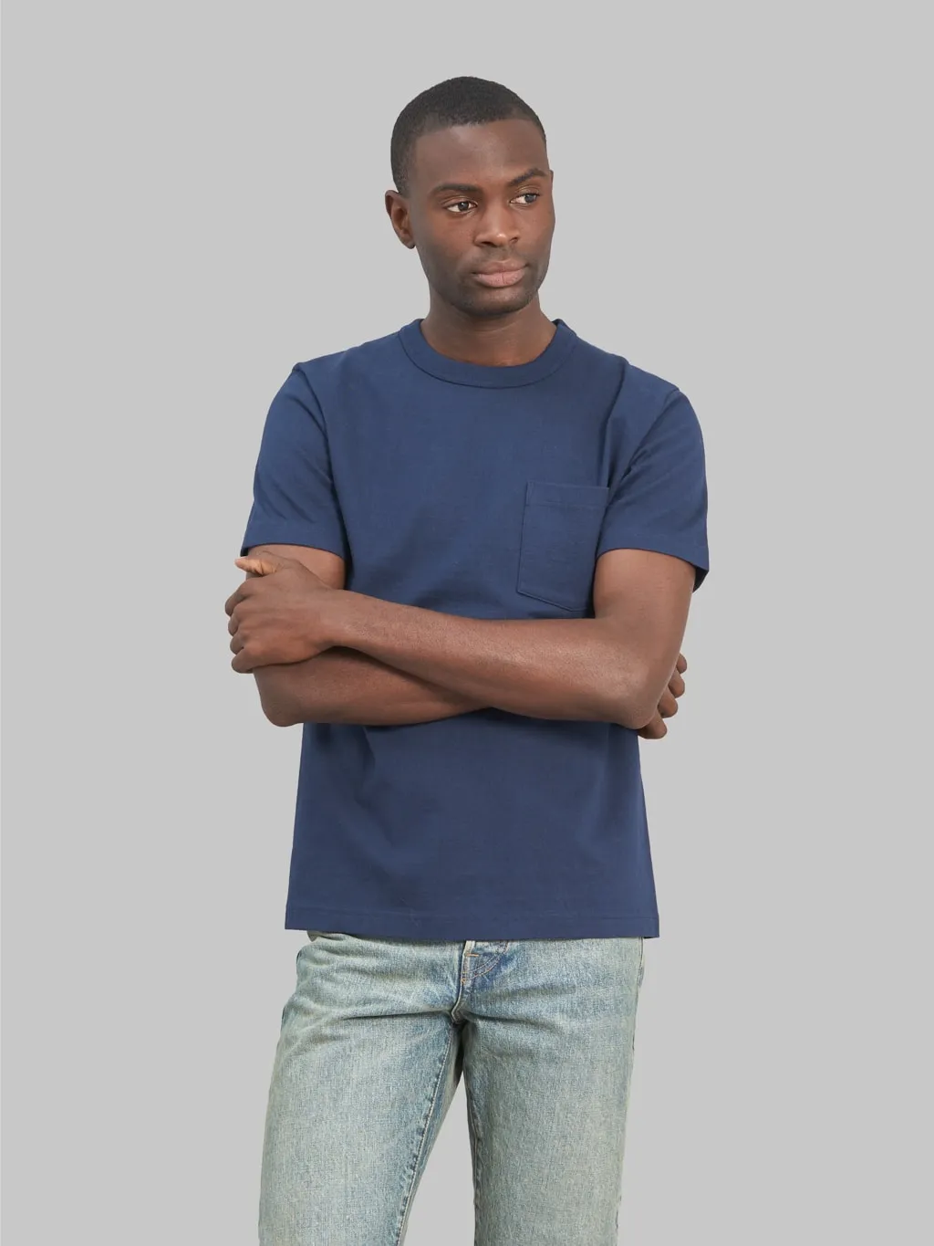 Whitesville Heavyweight Pocket T-Shirt Navy sold by Whitesville