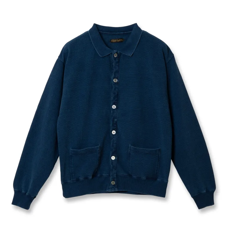 Indigo Pique Knitting Cardigan【OR-9110B】 made by Orgueil